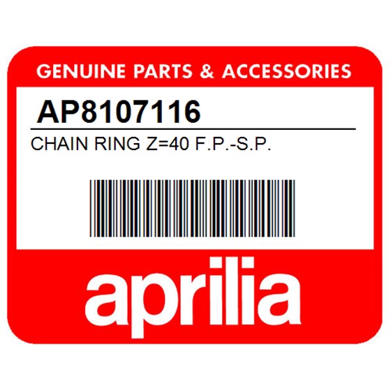 Aprilia AP8107116 Chain Ring Z=40 F.P.-S.P.