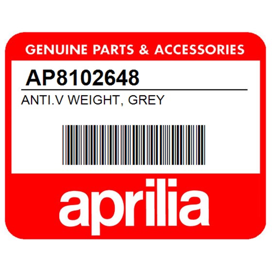 Aprilia AP8102648 Anti.V Weight, Grey