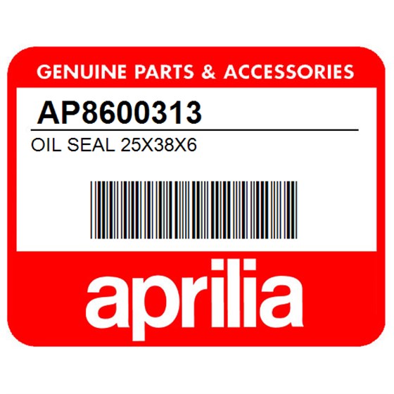 Aprilia AP8600313 Oil Seal 25X38x6