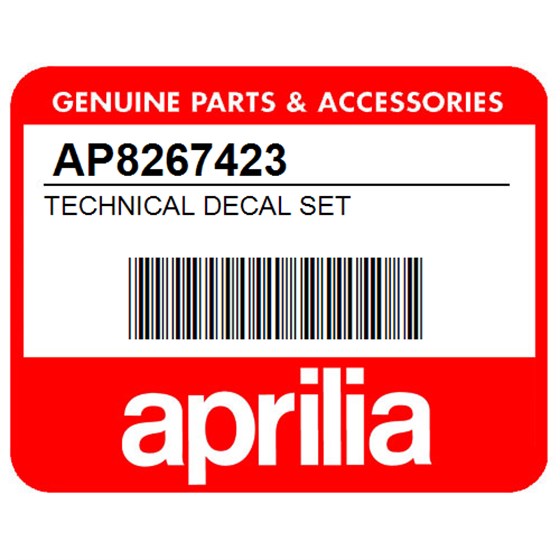 Aprilia AP8267423 Technical Decal Set
