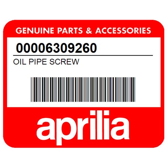 Aprilia 00006309260 Oil Pipe Screw