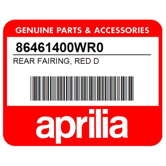 Aprilia 86461400WR0 Rear Fairing, Red D