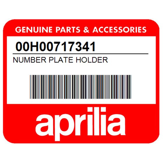 Aprilia 00H00717341 Number Plate Holder