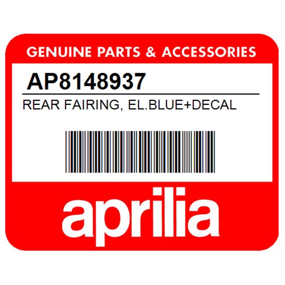 Aprilia AP8148937 Rear Fairing, El.Blue+Decal