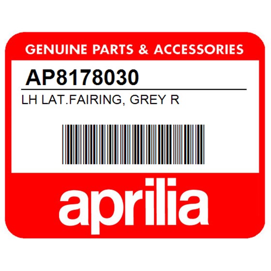 Aprilia AP8178030 Lh Lat.Fairing, Grey R