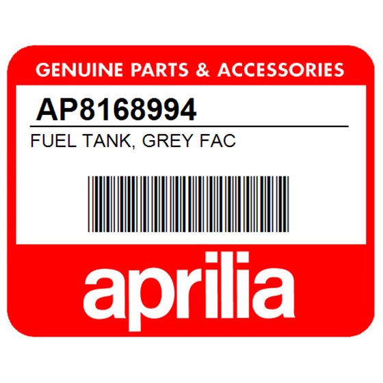 Aprilia AP8168994 Fuel Tank, Grey Fac