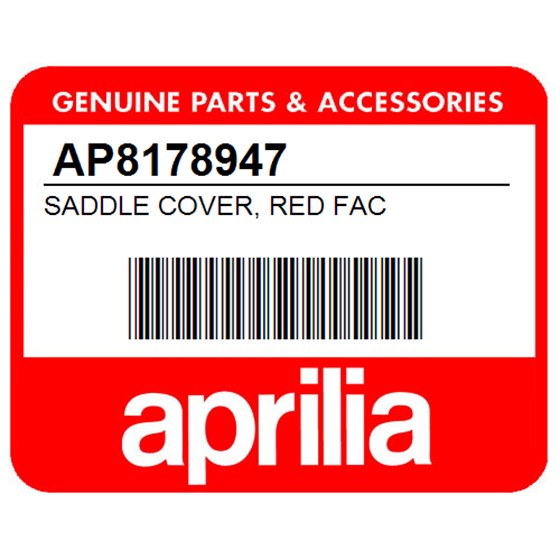 Aprilia AP8178947 Saddle Cover, Red Fac