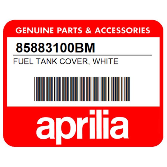Aprilia 85883100BM Fuel Tank Cover, White