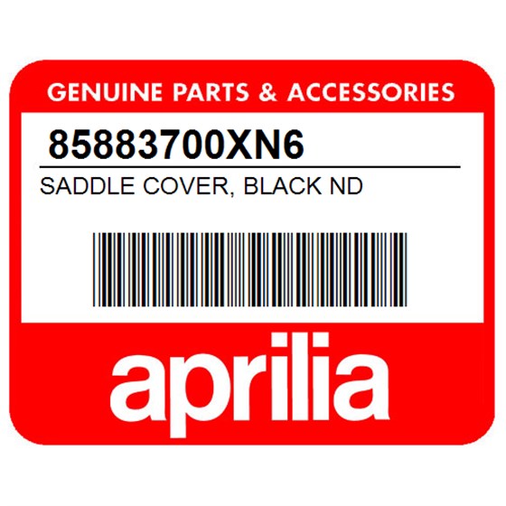 Aprilia 85883700XN6 Saddle Cover, Black Nd