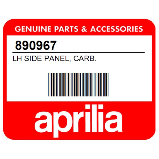 Aprilia 890967 Lh Side Panel, Carb.