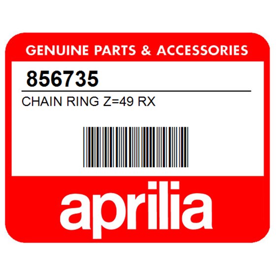 Aprilia 856735 Chain Ring Z=49 Rx