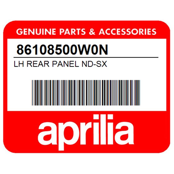 Aprilia 86108500W0N Lh Rear Panel Nd-Sx