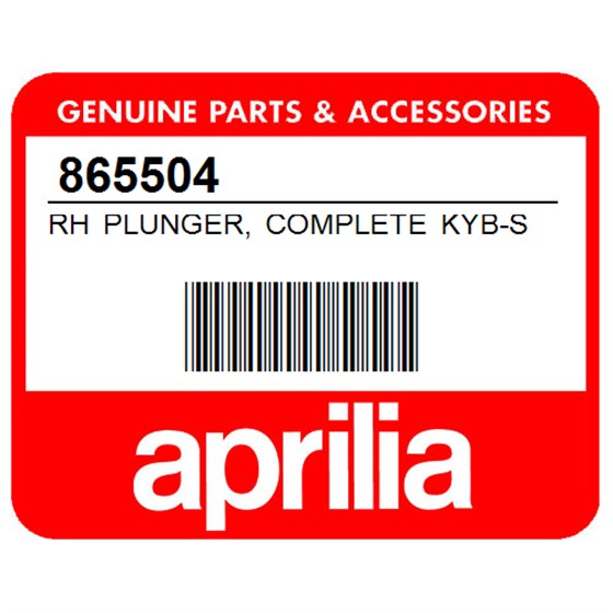 Aprilia 865504 Rh Plunger, Complete Kyb-Sx