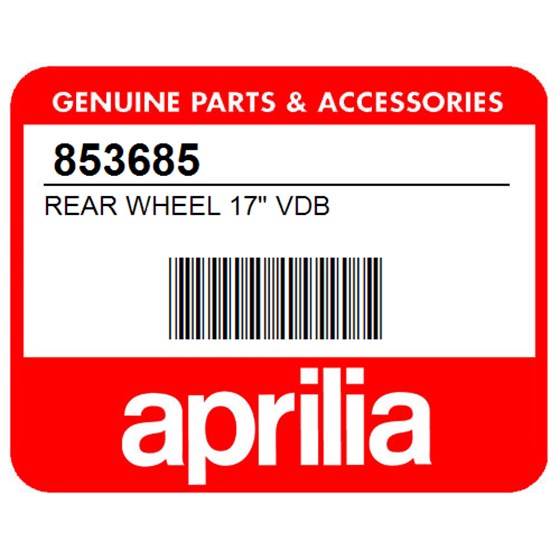 Aprilia 853685 Rear Wheel 17" Vdb