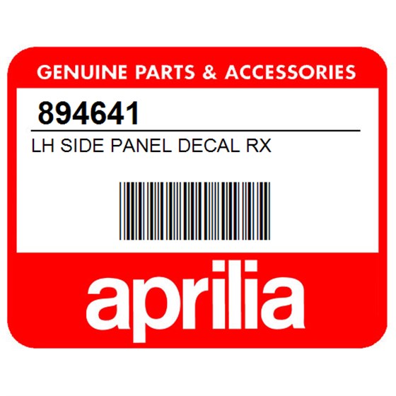 Aprilia 894641 Lh Side Panel Decal Rx
