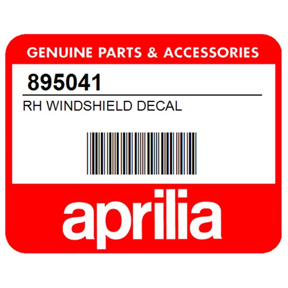 Aprilia 895041 Rh Windshield Decal