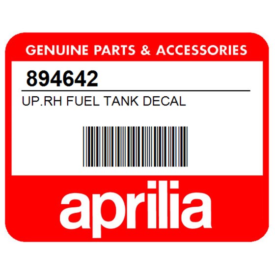 Aprilia 894642 Up.Rh Fuel Tank Decal
