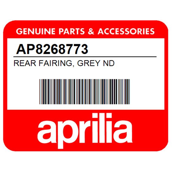 Aprilia AP8268773 Rear Fairing, Grey Nd