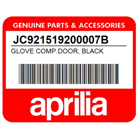 Aprilia JC921519200007B Glove Comp.Door, Black