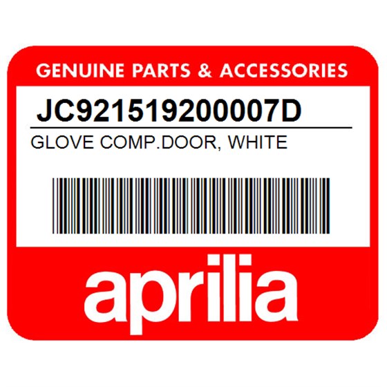 Aprilia JC921519200007D Glove Comp.Door, White