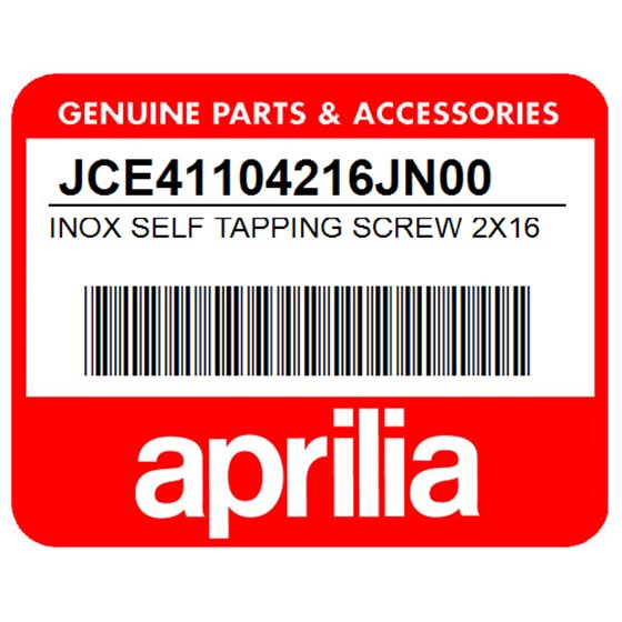 Aprilia JCE41104216JN00 Inox Self Tapping Screw 2X16