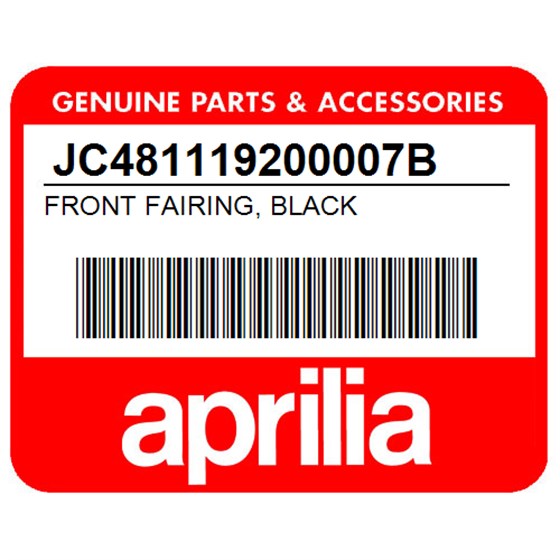 Aprilia JC481119200007B Front Fairing, Black
