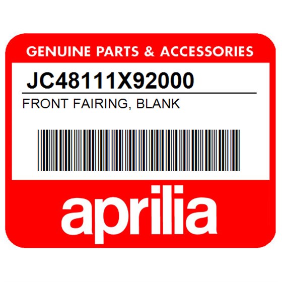 Aprilia JC48111X92000 Front Fairing, Blank