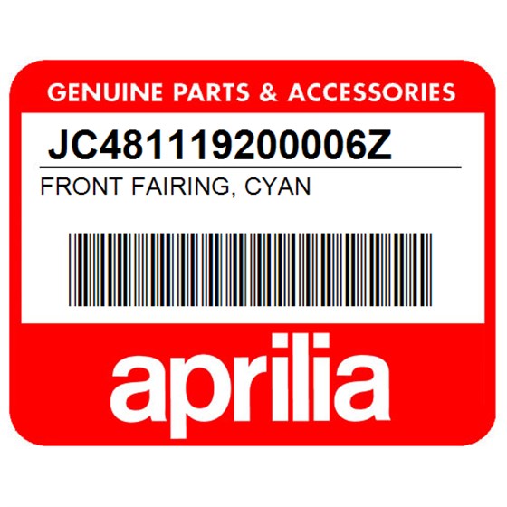 Aprilia JC481119200006Z Front Fairing, Cyan
