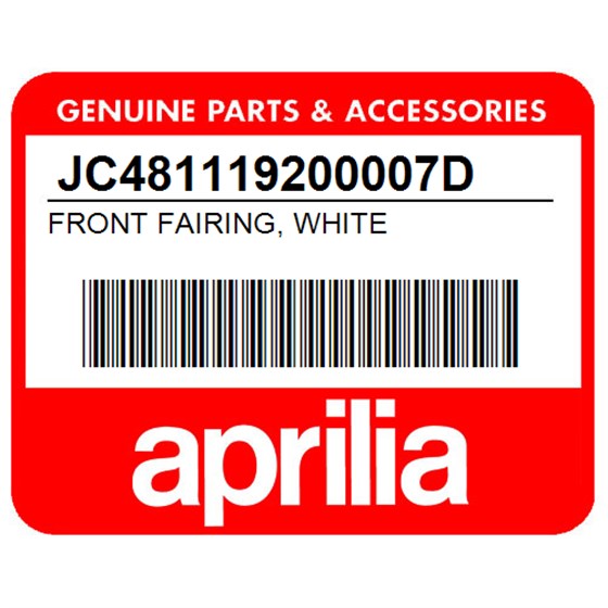 Aprilia JC481119200007D Front Fairing, White
