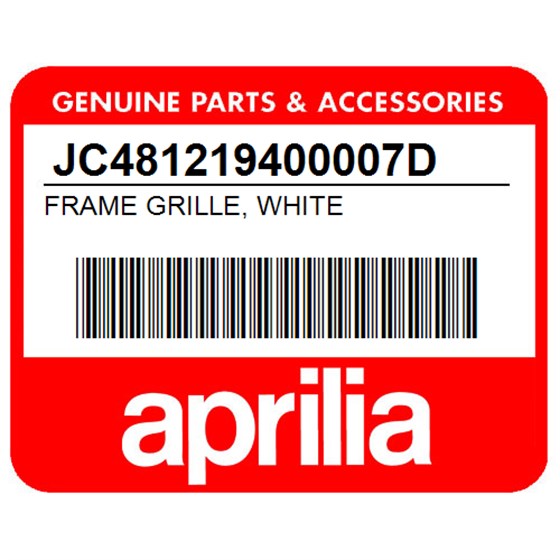 Aprilia JC481219400007D Frame Grille, White
