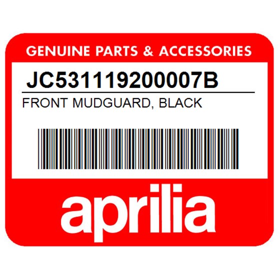 Aprilia JC531119200007B Front Mudguard, Black