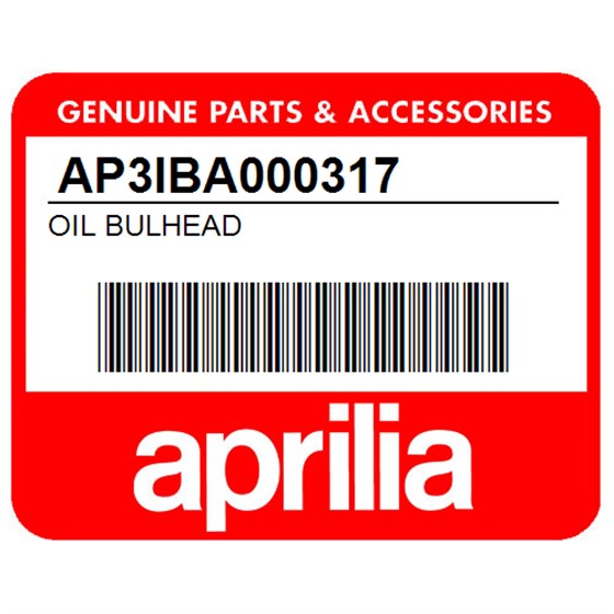 Aprilia AP3IBA000317 Oil Bulhead