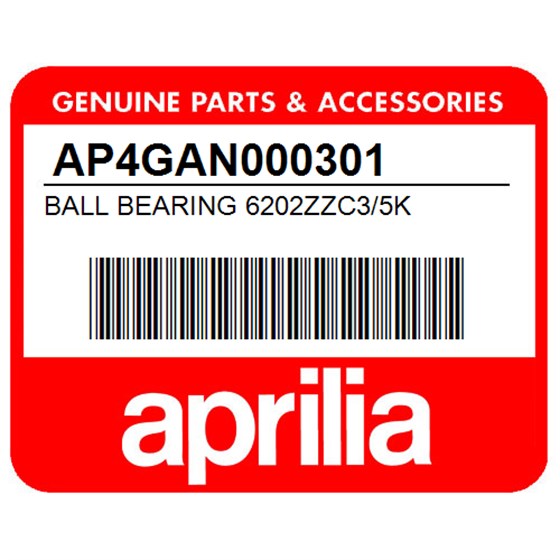 Aprilia AP4GAN000301 Ball Bearing 6202Zzc3/5K
