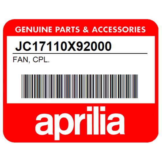 Aprilia JC17110X92000 Fan, Cpl.
