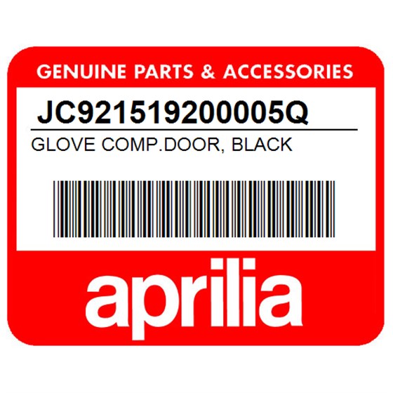 Aprilia JC921519200005Q Glove Comp.Door, Black