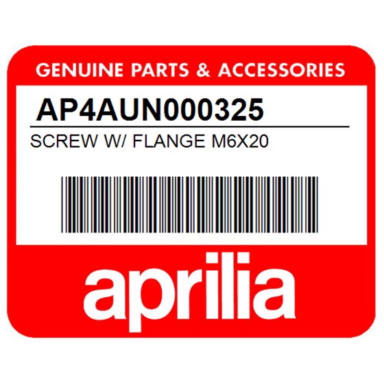 Aprilia AP4AUN000325 Screw W/ Flange M6x20