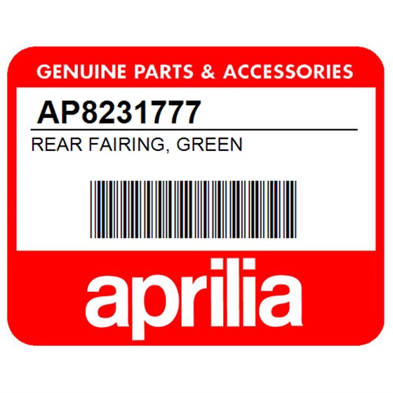 Aprilia AP8231777 Rear Fairing, Green