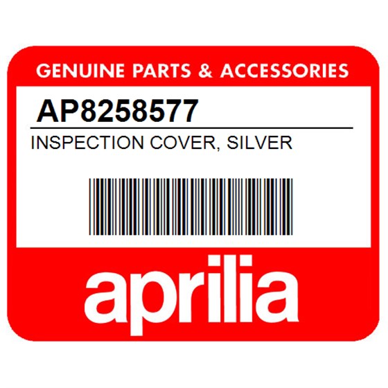 Aprilia AP8258577 Inspection Cover, Silver