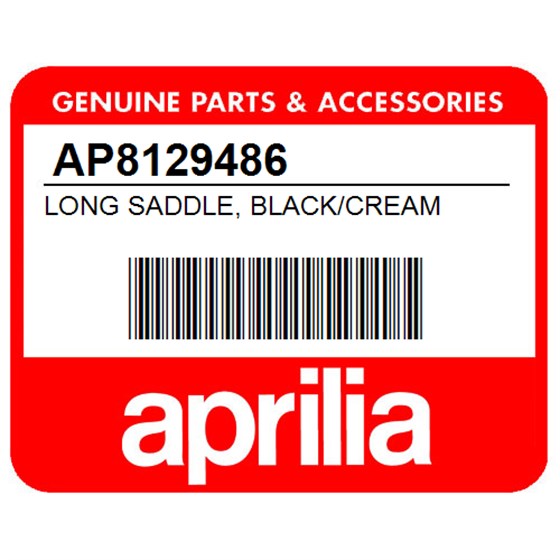 Aprilia AP8129486 Long Saddle, Black/Cream
