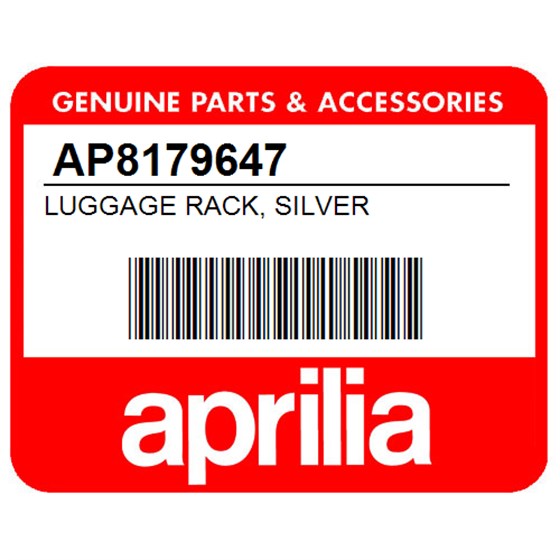 Aprilia AP8179647 Luggage Rack, Silver