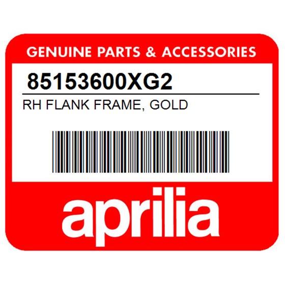 Aprilia 85153600XG2 Rh Flank Frame, Gold