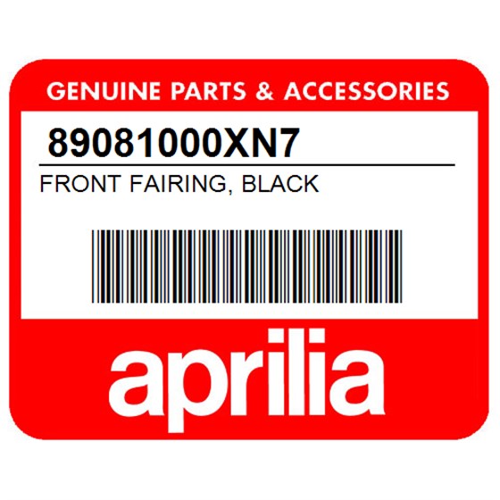 Aprilia 89081000XN7 Front Fairing, Black