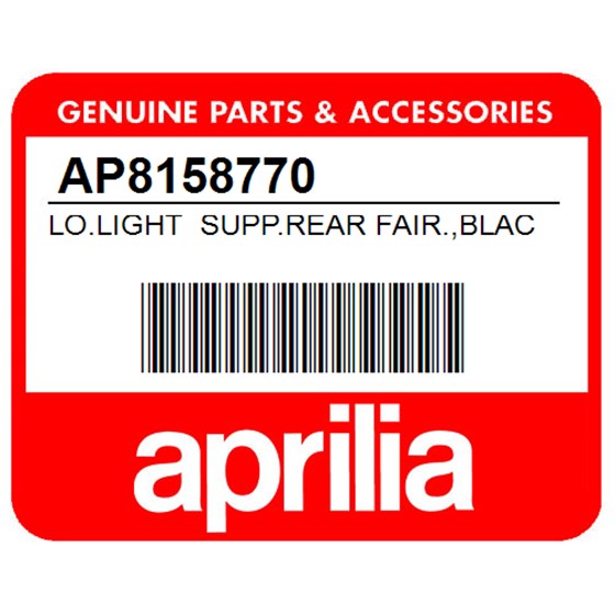 Aprilia AP8158770 Lo.Light Supp.Rear Fair.,Black