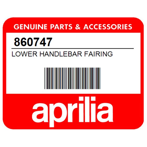Aprilia 860747 Lower Handlebar Fairing