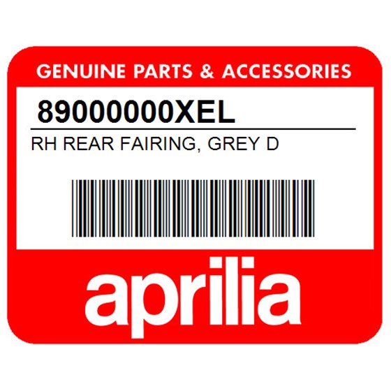 Aprilia 89000000XEL Rh Rear Fairing, Grey D