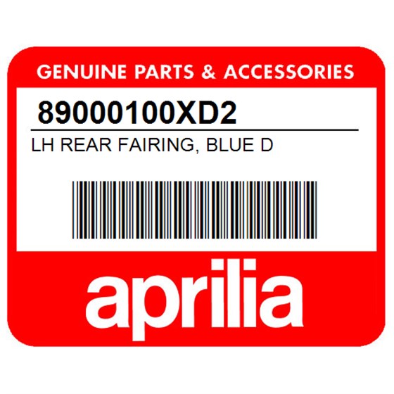 Aprilia 89000100XD2 Lh Rear Fairing, Blue D