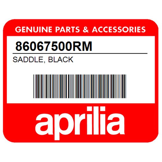 Aprilia 86067500RM Saddle, Black
