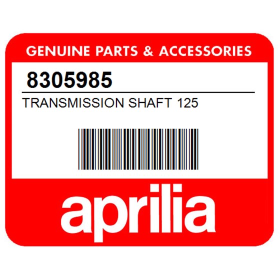 Aprilia 8305985 Transmission Shaft 125