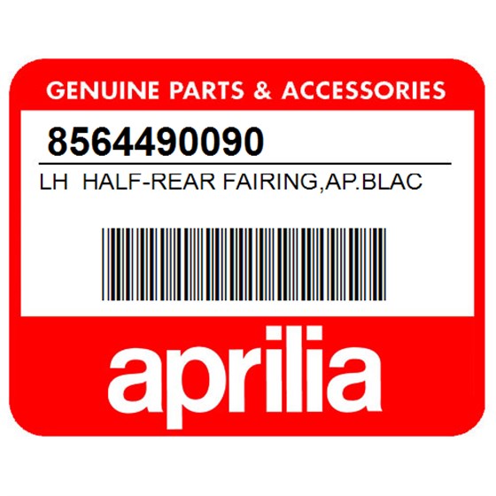 Aprilia 8564490090 Lh Half-Rear Fairing,Ap.Black