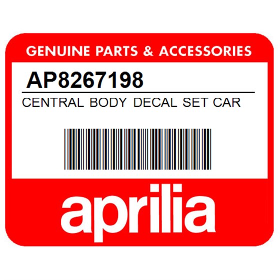 Aprilia AP8267198 Central Body Decal Set Carb